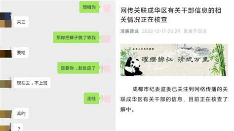 成都官方回应网传男女副区长不雅聊天曝光：正在核查了解中腾讯视频