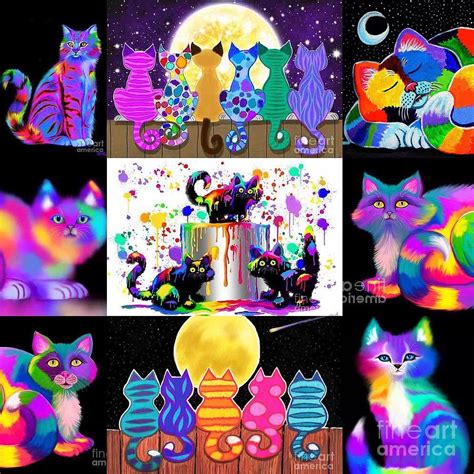 Colorful Cat Collage Painting by Nick Gustafson - Fine Art America