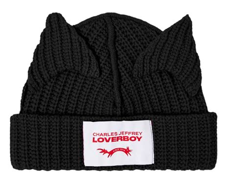 Loverboy By Charles Jeffrey Chunky Black Ears Beanie WHATS ON THE STAR