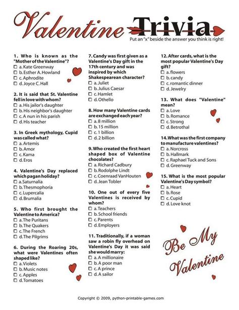 Valentines Day Valentines Day Words Valentines Quiz Valentines Day