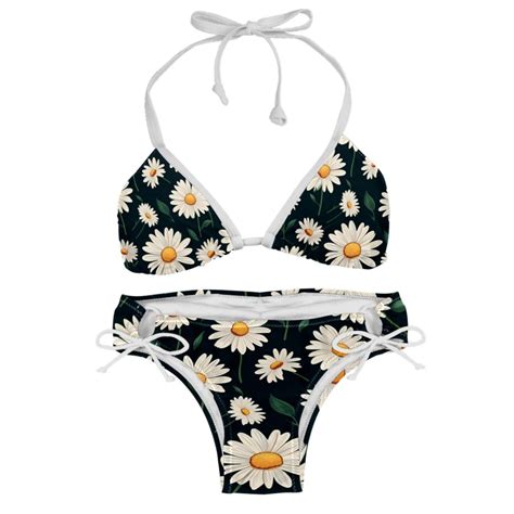 Daisy Detachable Sponge Adjustable Strap Bikini Set Two Pack Swimsuit