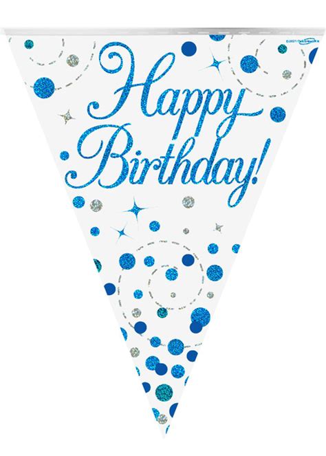 Blue Sparkling Fizz Happy Birthday Party Bunting 39m 632325 Struts