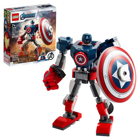 LEGO Marvel Avengers Captain America Mech Armor 76168, Collectible Toy ...