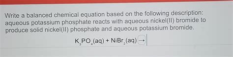 Answered Write A Balanced Chemical Equation Bartleby