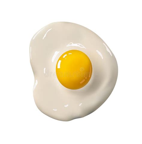 Fried Egg Set Fast Food Cooked Omelet Scrambled Eggs Isolated White