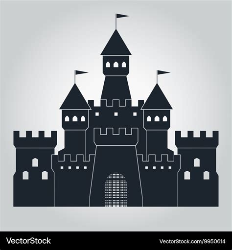 Medieval castle silhouette Royalty Free Vector Image