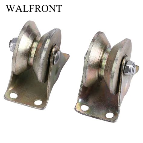 2pcs 2inch V Type shower door rollers sliding shower door wheels fittings Track Rail W/ Bracket ...