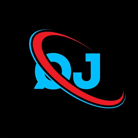 Qj Logo Qj Design Blue And Red Qj Letter Qj Letter Logo Design