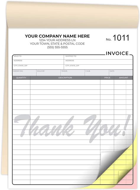 Custom Carbonless Invoice Form Books 85 X 11 Inches Ncr