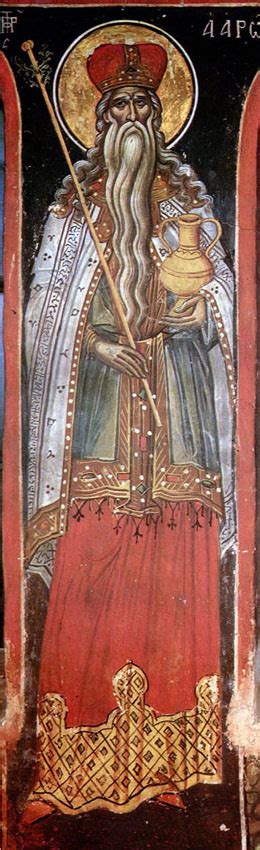 Древо - иллюстрация: Прав. Аарон. Фреска (1546 г.) в храме свт. Николая ...
