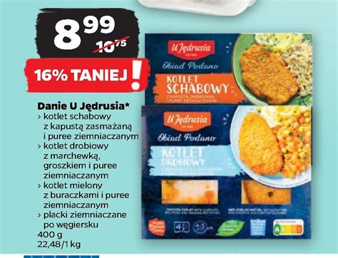 Kotlet schabowy z puree i buraczkami U jędrusia cena promocje