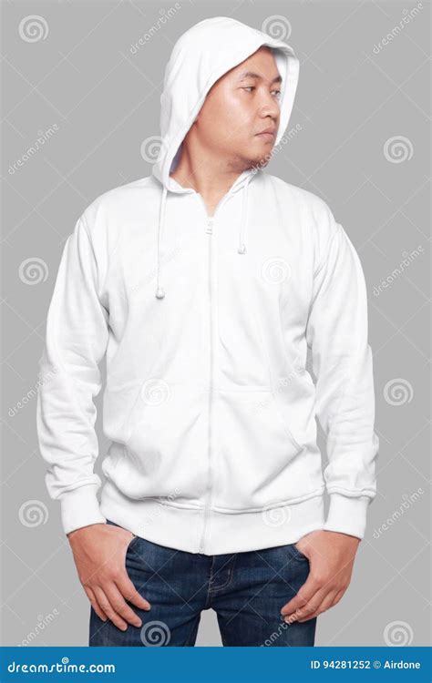 White Hoodie Mock up stock photo. Image of design, mockup - 94281252