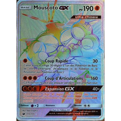 Carte Pok Mon Mouscoto Gx Pv Secrete Sl Soleil Et Lune