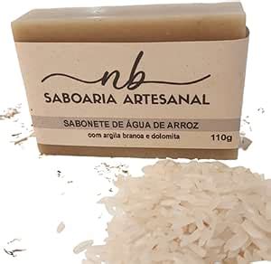 Sabonete Gua De Arroz Clareador Dolomita E Argila Branca Vegano