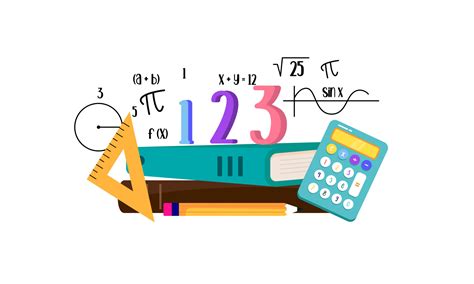 Cartoon Maths Elements Background Education Logo Vector Art