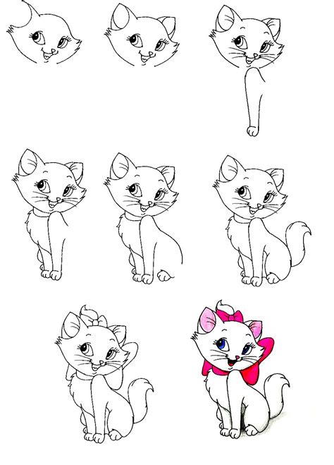 How To Draw Marie From The Aristocats Simple Steps For Nice Marie