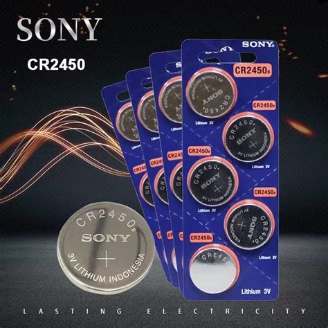 ถ่าน Sony Cr2450 Lithium 3v แท้100 สำหรับ รีโมท Bmw 1แพค 5ก้อน ถ่าน