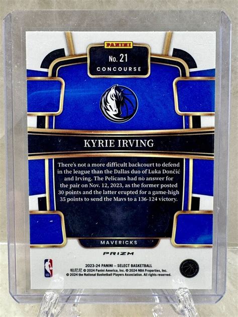 2023 24 Panini Select 21 Kyrie Irving Tri Color Prizm Dallas