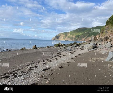 Beach at Lynmouth Stock Photo - Alamy