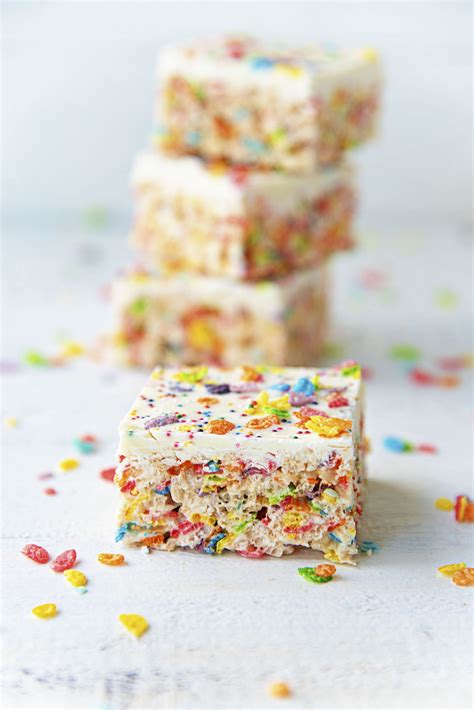 White Chocolate Fruity Pebbles Marshmallow Treats