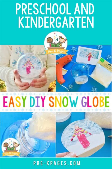 Waterless Snow Globe Craft For Preschoolers And Kindergartners