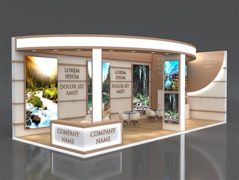 3d Booth Exhibition Stand Stall 12x5m Height 450 Cm 2 Side Open 3d