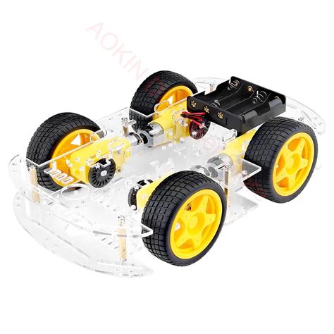 Smart Robot Car Chassis Kit With Speed Encoder 4wd Battery Box For