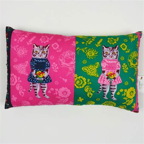 Coussin Rectangulaire Nathalie L T Duo De Chats Ln Fabrics