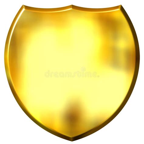 3d Golden Shield Stock Illustration Illustration Of Isolated 10861071