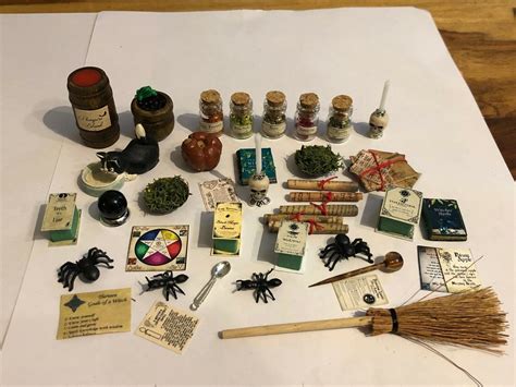 Mixed Lot Of Witch Or Wizards Accessories For A Scale Dolls House