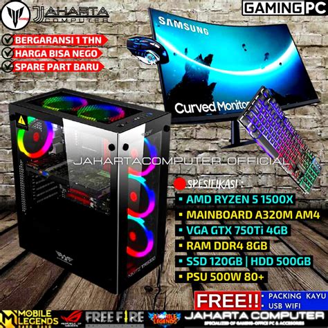 Jual Pc Gaming Fullset Ryzen X Vga Gtx Ti Gb Ram Gb Ddr Ssd