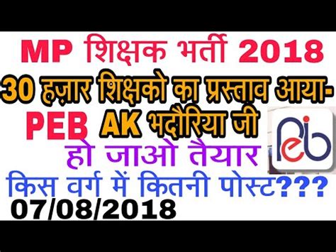 MP Samvida Shikshak Bharti 2018 Vyapam Mp Teacher Recruitment 2018