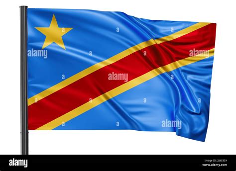 Democratic Republic Of The Congo National Flag Waving In The Wind