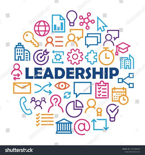 Leadership Business Concept Icons Arranged Circle Stock Vector Royalty