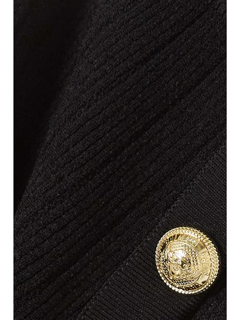 Balmain Button Embellished Ribbed Knit Tank Net A Porter