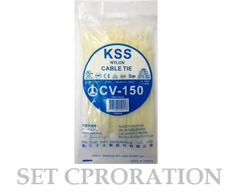 3 6mm Natural White Kss Nylon Cable Tie Cv 150 X 2 Mm Cv 100 Packaging