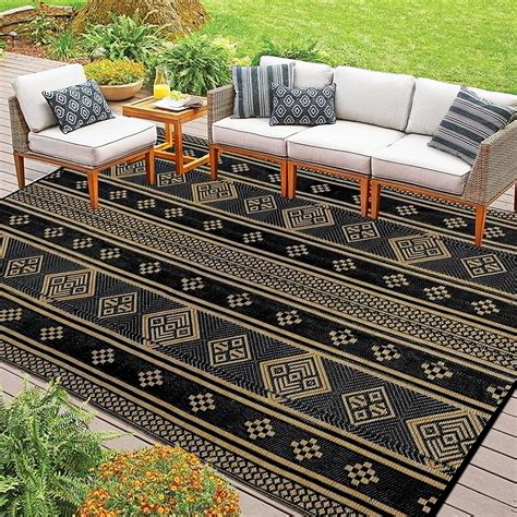 Yamaziot 9x12 Patio Outdoor Rugs Reversible Outdoor Mats Plastic