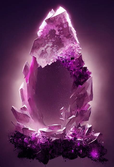 Pink And Purple Jagged Crystals Forming A Portal Midjourney