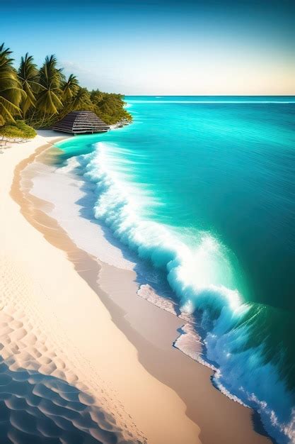 Premium Photo Panorama Of A Beautiful White Sand Beach And Turquoise