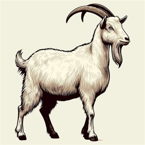 Premium Vector Goat Vector Cartoon Illustration