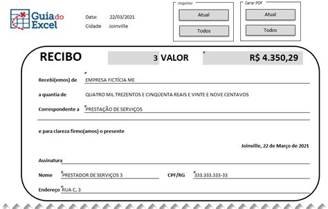 Recibo Excel Grátis Imprime Uma Lista De Recibos Excel