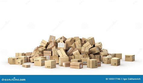 Logistic Concept Big Pile Of Cardboard Boxes Stock Illustration