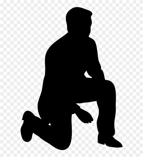 Kneeling Silhouette Clip Art - Silhouette Of Person Kneeling, HD Png ...