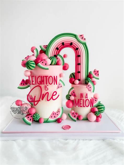 One In A Melon First Birthday Cake Watermeloncake Oneinamelon Firstbirthday In 2024