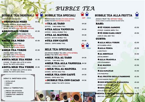 Speisekarte Von Green Caff Bubble Tea Pub Bar Bologna