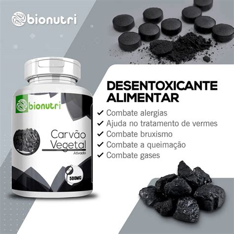 CARVÃO VEGETAL 500MG 60 CÁPSULAS BIONUTRI Armazém Santa Helena