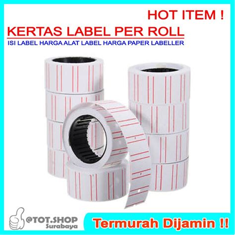 Jual Per Roll Isi Label Harga Alat Price Labeller Refill Refil