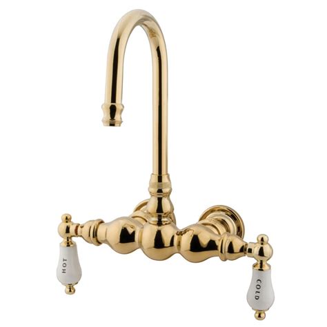 Kingston Brass Vintage Polished Brass 2 Handle Fixed Clawfoot Tub