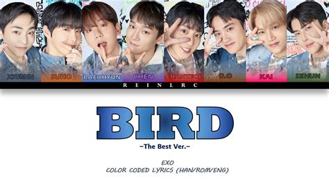 EXO 엑소 Bird The Best Ver Lyrics Color Coded Lyrics Kan Rom