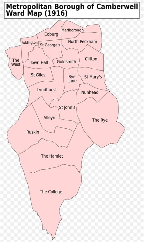 Metropolitan Borough Of Camberwell Southwark Peckham Map Png